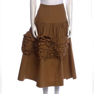 MOLLY GODDARD Brown Ruffle A-Line Skirt